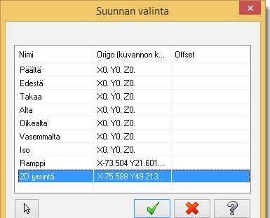 56 MASTERCAM X9/ Aiemmin luotujen ratojen päivitys 4 Valitse 2D-jyrsintä suuntaluettelosta ja klikkaa OK.