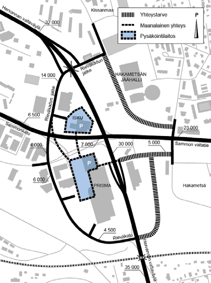 B Liikennejärjestelyt ensimmäisen vaiheen jälkeen n. 2015-2020.