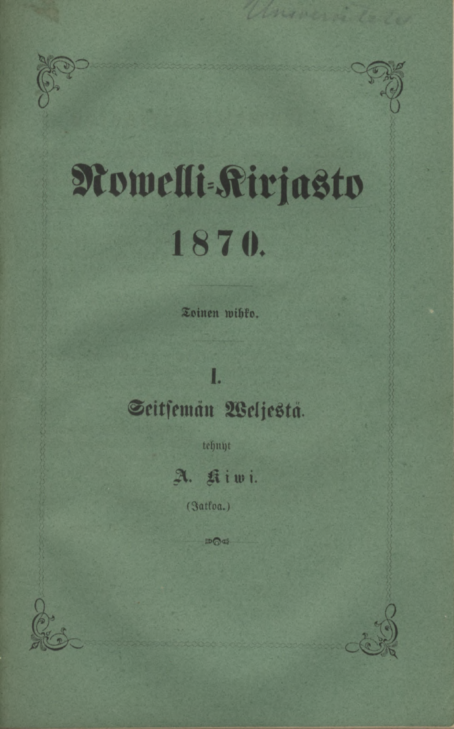 Nowelli-Kirjasto 1870. Toinen wihko. l.