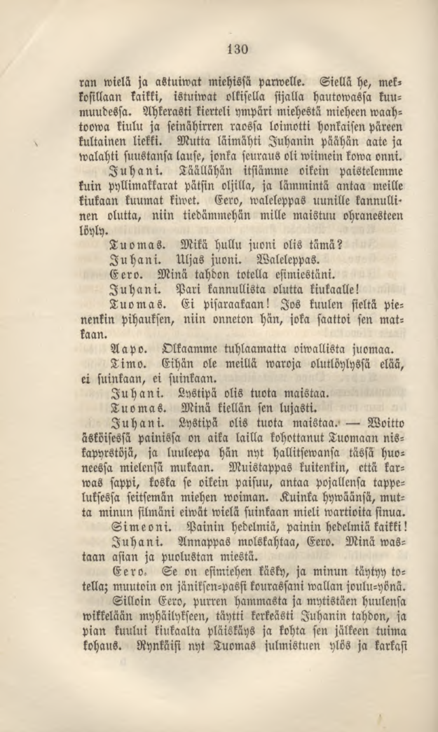 130 Siellähe, mek- ran wielä ja astuiwat miehissä parwelle. tosillaan kaikki, istuiwat olkisella sijalla hautowassa kuumuudessa.