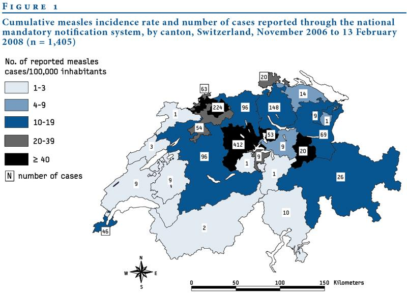Sveitsin tuhkarokkoepidemia Rokotuskattavuus