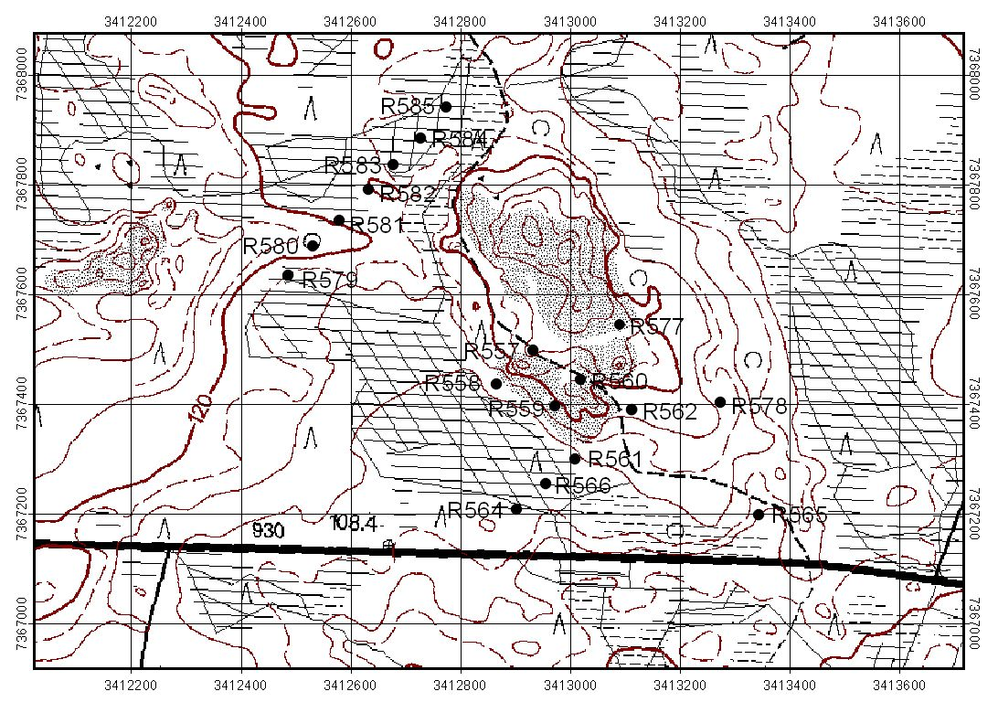 Kuva 2. Kairareikien sijaintikartta. Figure 2. Location of the diamond drill holes. Kemialliset analyysit Osa kairasydämistä analysoitiin GTK:n Rovaniemen yksikön geolaboratoriossa.