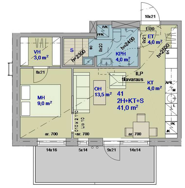 POHJKUVT sunnot 40 34,0m²