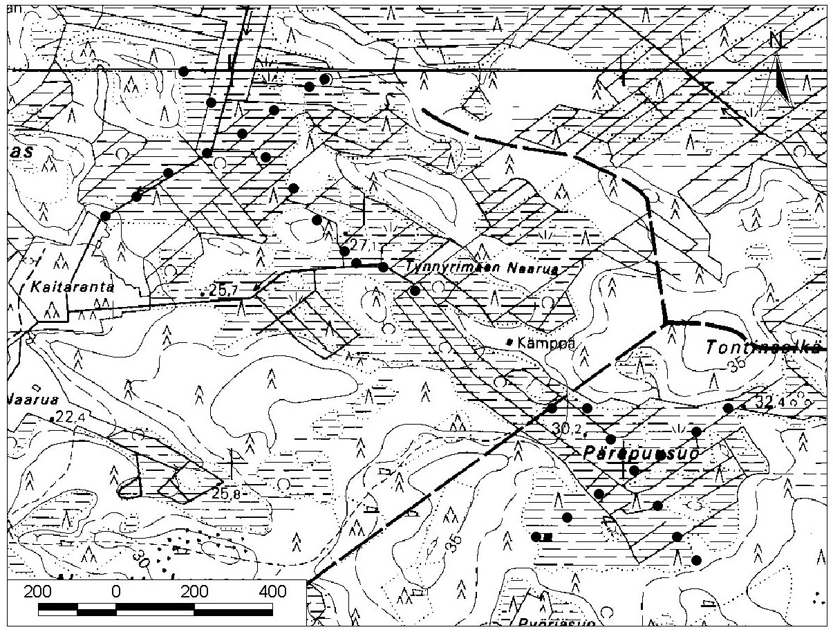 2533 08) sijaitsee lohkareisessa moreenimaastossa noin 6 km Haukiputaan kirkolta pohjoisluoteeseen (kuva 59).