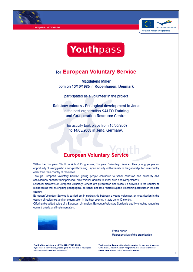 Helppokäyttöinen sivusto www.youthpass.