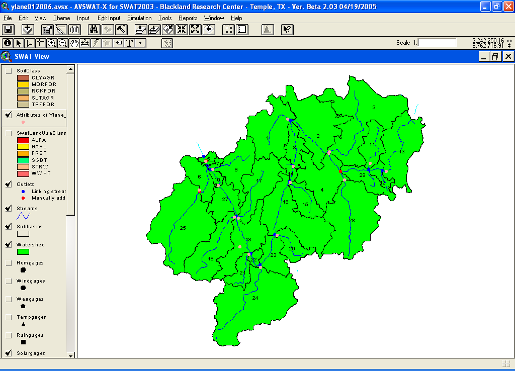 139 HRU 29 sub basins