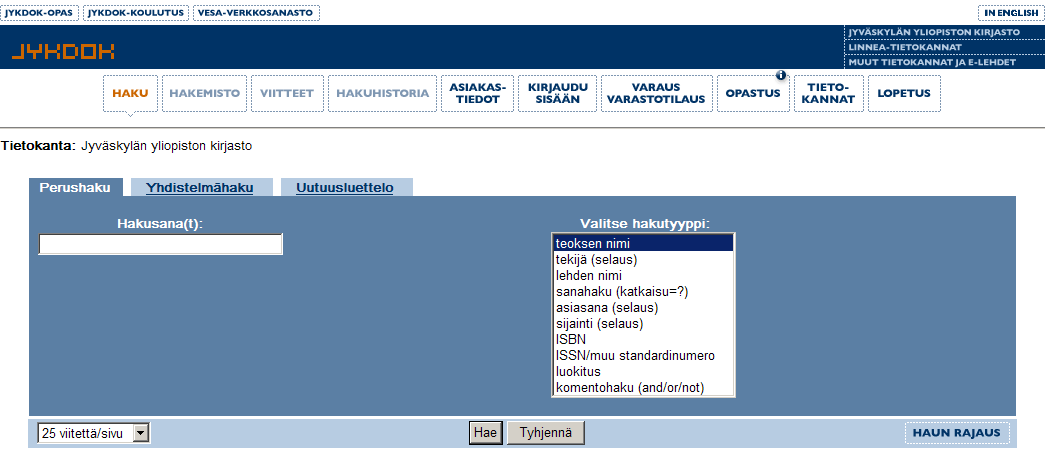 1/28 JYVÄSKYLÄN YLIOPISTON KIRJASTO 13.9.2010 TIETOPALVELU MARITA JOKINEN TIEDONHAKUESIMERKKEJÄ HISTORIAN OPISKELIJALLE Huom. Ohje e-aineistojen etäkäytöstä https://kirjasto.jyu.