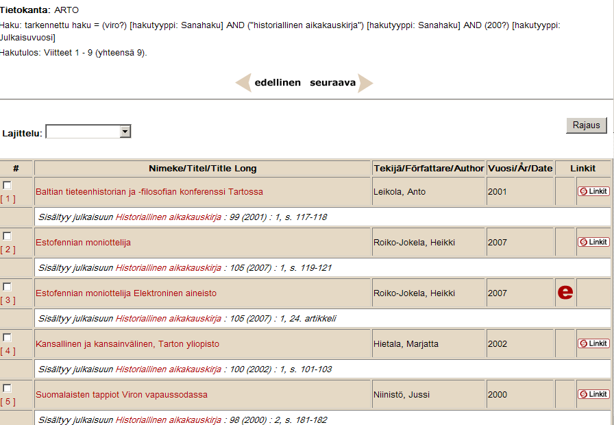 7/28 Lyhyestä viitteestä näkyy missä julkaisussa artikkeli on ilmestynyt. Kotimaisten lehtien saatavuuden voit tarkistaa JYKDOK-tietokannasta lehden mukaan.