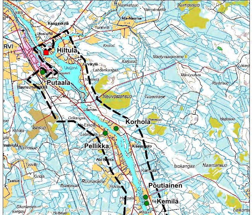 1500 1700 luvun asutus kaava alueella olevissa Utajärven ja Niskan kylissä.