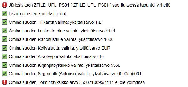 Valtiokonttori Käsikirja 12 (12) Poista tiedostosta tällaiset rivit ja korvaa ne master datalla.