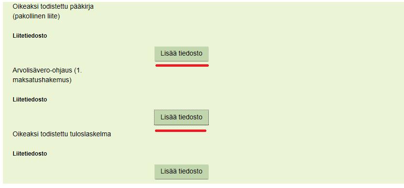 Liitteet Pääkirjanote on pakollinen liite sekä 1.