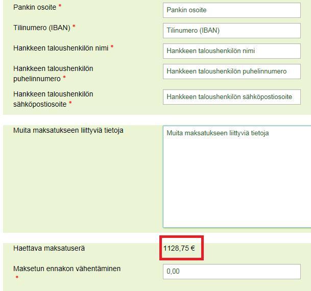 Maksatuksen tiedot Pankin tiedot!