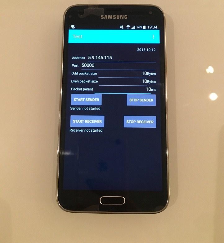14 3.2. Samsung Galaxy S5 & Testisovellus Mittauksessa käytettiin Android-pohjaista Samsung Galaxy S5 älypuhelinta, joka tukee sekä 3G- että 4G-verkkoa.