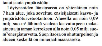 Kuvauksen osalta on otettava huomioon, että kuvaus koskee koko suoaluetta ja