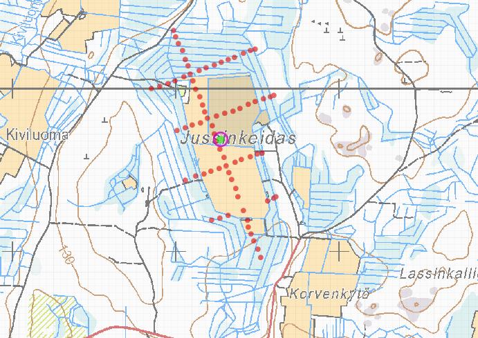Honkajoki, Jussinkeidas (15653) GTK:n turvevarojen tilinpitoaineisto: P-ala 81 ha, yli 150 cm 13 ha Suon kokonaisturvemäärä: 0.7 milj. suo-m3, Turvekerroksen keskipaksuus: 0.