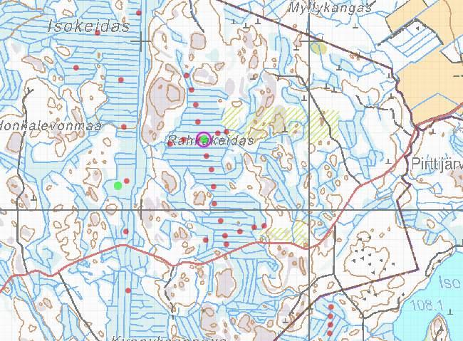 Kankaanpää, Rahkakeidas (181) GTK:n turvevarojen tilinpitoaineisto: Suon pinta-ala: 45 ha Suon kokonaisturvemäärä: 0.79 milj. suo-m3 Turvekerroksen keskipaksuus: 1.