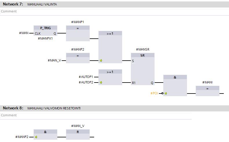 32 Network 7 10:ssä luotiin manuaali- ja automaatiotoimintojen valinnat.
