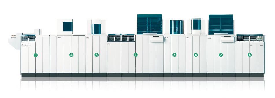 19 eli neljä sentrifugia linjastoa kohti. Fimlab Laboratoriot Oy ei ole yhdistänyt MPAesikäsittelylinjaansa viivakoodittajaa tai korkittajaa, joten ne jäävät välistä pois kuvassa 3. KUVA 3.