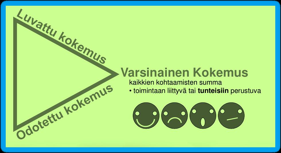 12! ja millaisia ratkaisuja hän ei hyväksy. Ulkoisten odotusten muokkaajia ovat puolestaan yrityksen imago, markkinointiviestintä tai sen puuttuminen sekä suusanalllinen viestintä.