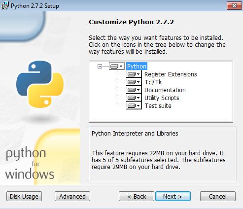 2. Choose directory where you want to install Python and click Next.