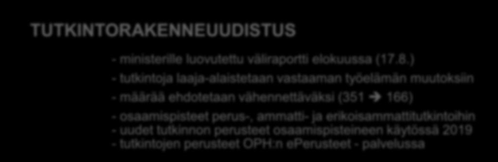 osaamispisteet perus-, ammatti- ja erikoisammattitutkintoihin - uudet tutkinnon perusteet osaamispisteineen käytössä 2019 -