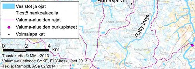 hankealuetta sivuaa Rättyänoja.