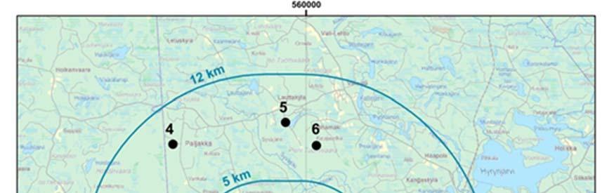 Lumivaaran tuulivoimahanke 70 4.4.4.2 Havainnekuvat Maisemavaikutuksia on havainnollistettu valokuvasovitteiden avulla.