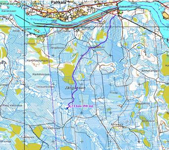 Pahkakoski Myös Pahkakoskelta voidaan tehdä yhdysuoma Nauruanojaan, 4,2 km