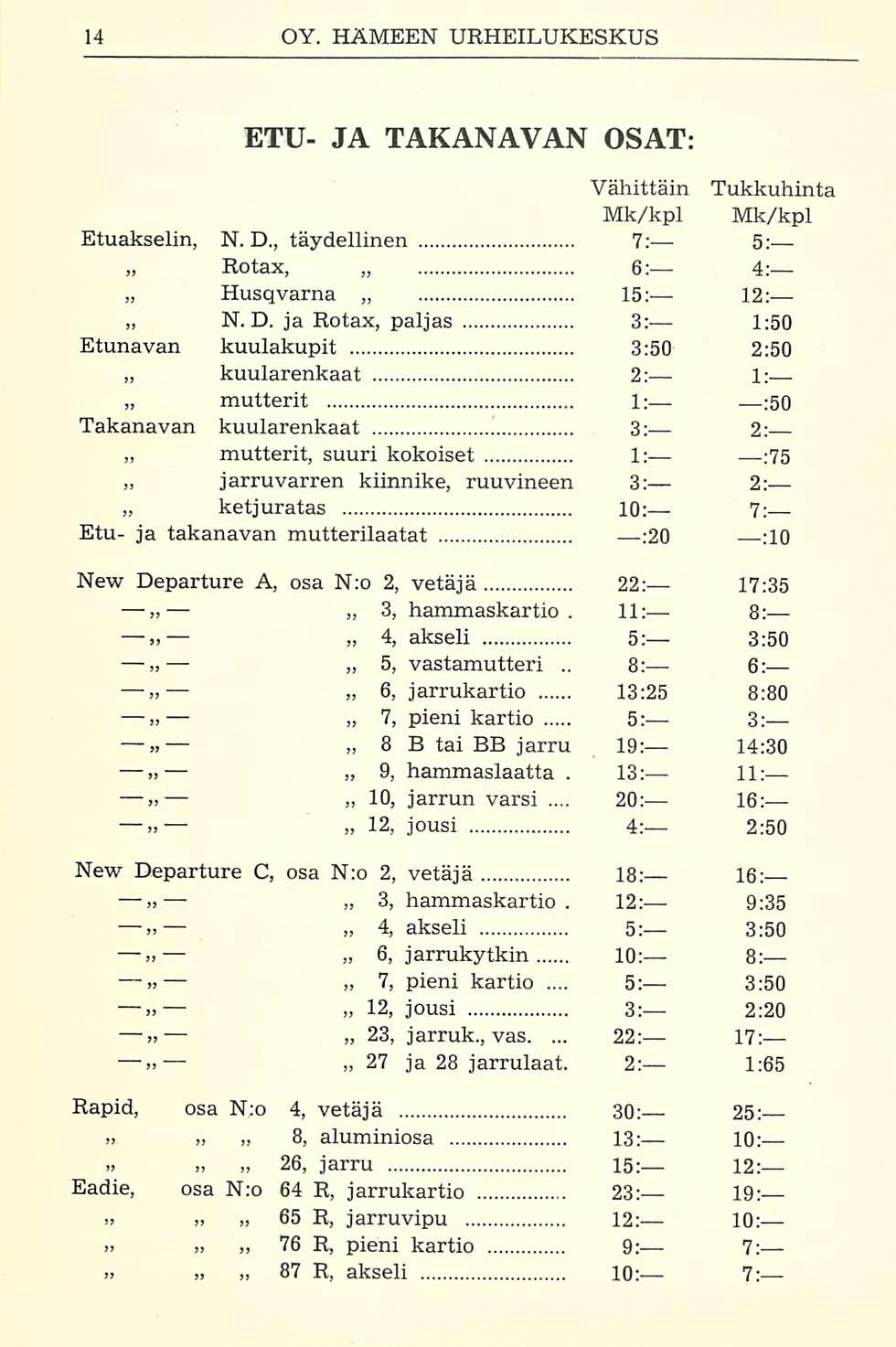 8: 20: s: 22: 13: ETU- JA TAKANAVAN OSAT: Etuakselin, N. D.