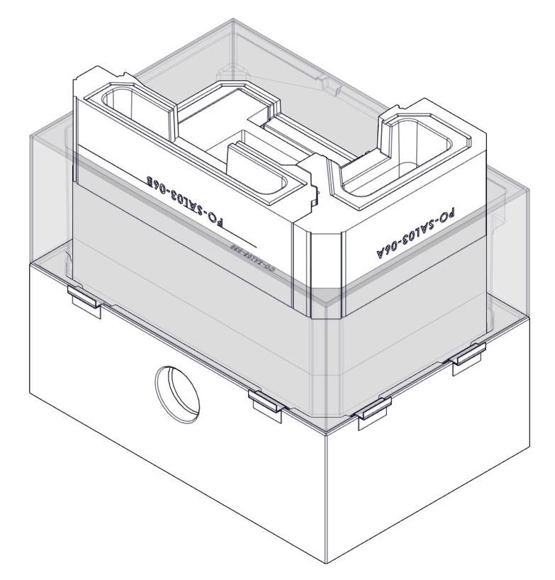 Please, turning the element up-side-down and and grinding the inside edge as illustrated. Ennen seuraavan kuorielementin asennusta, valmistele sen alareuna säteilysuojan kiinnikkeitä varten.