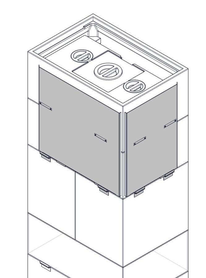 The drawing illustrate rear-side view of right hand version of the product.