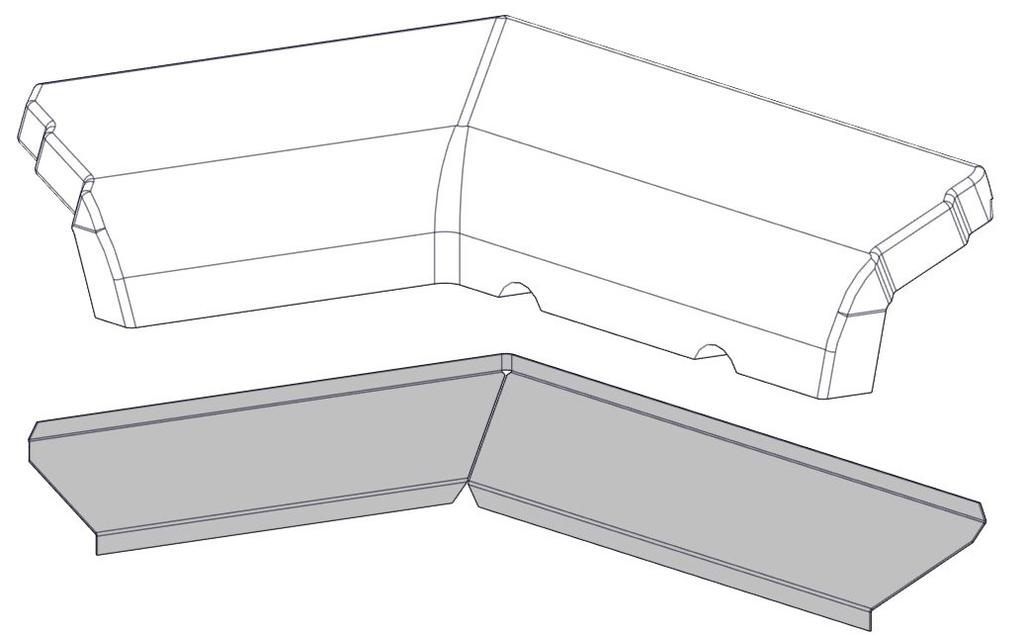 Lag stålrammen slik at den følger Thermotten med å bøye de som vist (D). The logstopper consists of a Thermotte part and a steel shield (A).