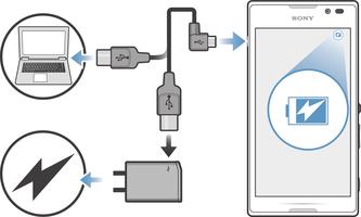 Laitteen lataaminen 1 Liitä laturi pistorasiaan. 2 Liitä USB-kaapelin toinen pää laturiin (tai tietokoneen USB-porttiin).