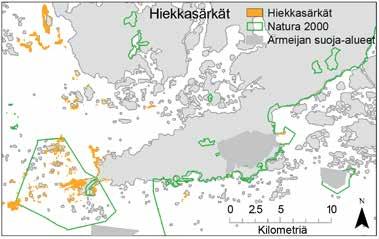 Uutta tietoa saatiin myös lähellä rantaa matalassa vedessä sijaitsevista hiekkaisista elinympäristöistä, meriajokasniityistä sekä näkinpartaisyhteisöjen esiintymisestä laguuneissa ja matalissa