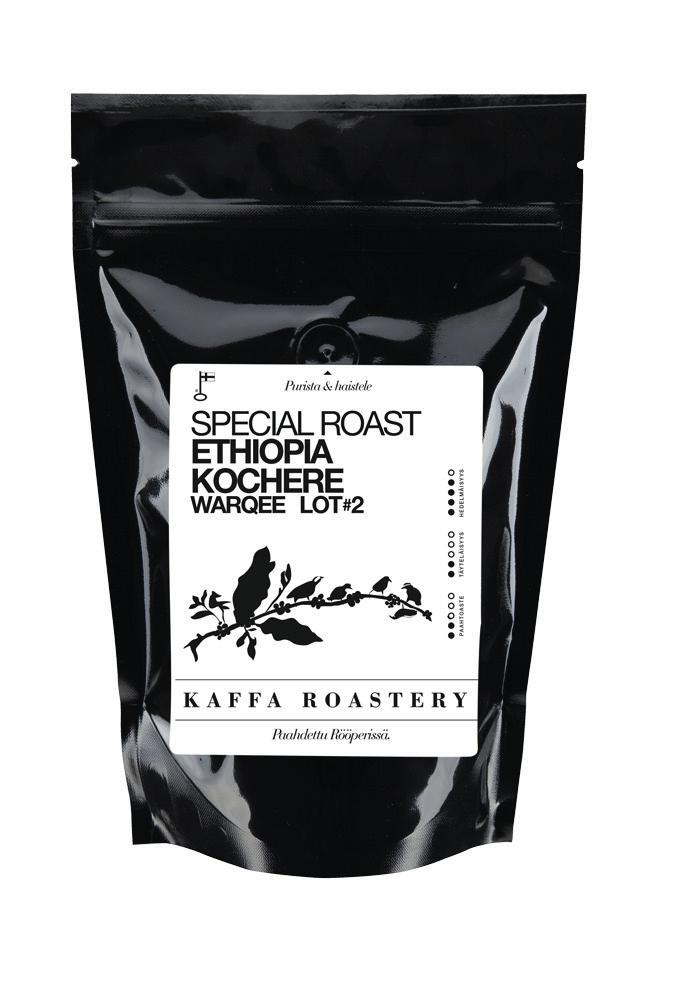 special roast näitä kahveja paahdamme tiistaisin Ethiopia KOCHERE WARQEE 100% Ethiopia, Yirgacheffe, Kochere, Debo mill Varietals: Heirloom Processing: Fully washed, Altitude: 2000m Hento ja