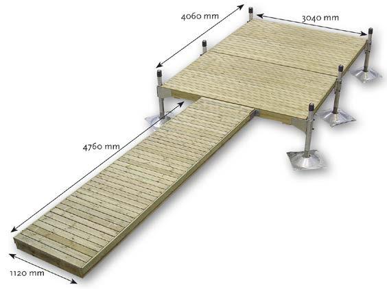 TAKUU TEHTY SUOMESSA MADE IN FINLAND VUOTTA L AITURI u OLONEUVOS 200 cm 304 cm Oloneuvos on suosituin pylväslaiturimme jo vuosikymmenien ajan.