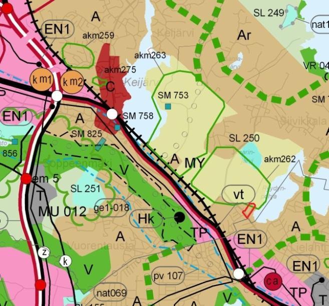 3.1.2 Luonnonympäristö Kaavoittamaton osa suunnittelualueesta on koilliseen viettävä niitty, jossa kasvaa muutama puu.