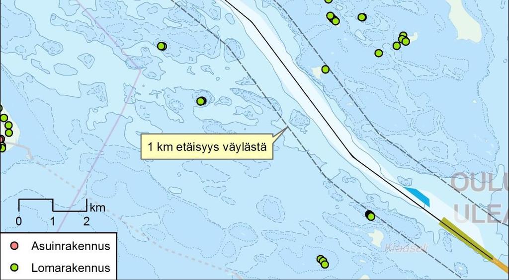 lk väylä) erkanee Oulun 10 metrin väylästä kohti Kemiä. Oulun 10 metrin syväväylä risteää 10 metrin Raahe-Oulu-Kemi-rannikkoväylän (kauppamerenkulun 1.