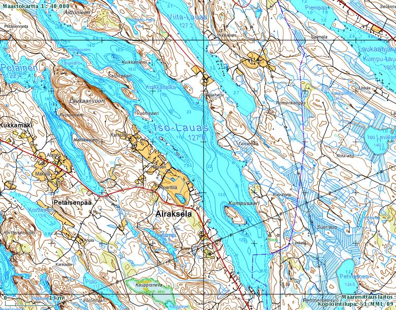 22 Kuva 8. Iso-Lauas, Pohjois-Savossa. Kuva: Maanmittauslaitos, 51/MML/09 Rytky järvi sijaitsee myös Pohjois-Savossa, Kuopiossa (Kuva 9.).