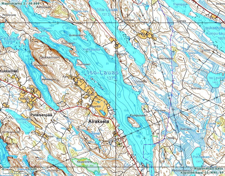 22 Kuva 8. Iso-Lauas, Pohjois-Savossa. Kuva: Maanmittauslaitos, 51/MML/09 Rytky järvi sijaitsee myös Pohjois-Savossa, Kuopiossa (Kuva 9.).