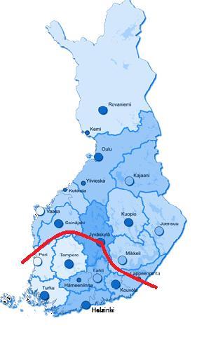 29 Kuva 11. Suomen ELY-keskukset kartalla, täplärapualueen raja Kalataloushallinon Rapustrategian (2000) mukaan. Kuva: www.elykeskus.