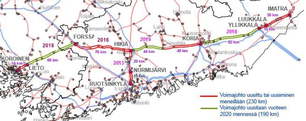 Lieto Forssa voimajohtourakka käynnistyy Lieto-Forssa 400+110 kv