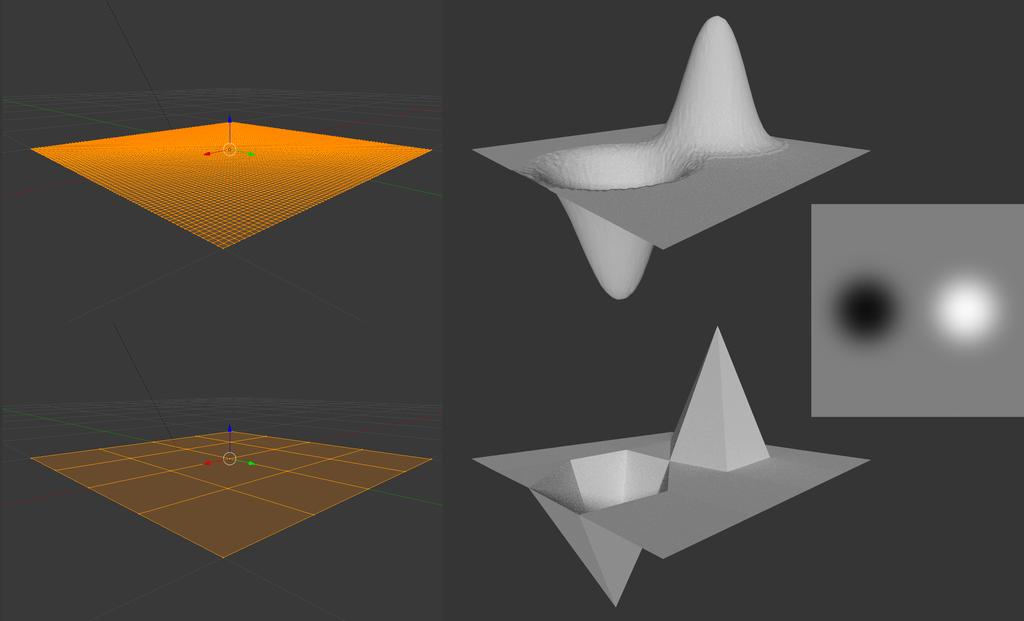 6 Kuva 4 Displacement-karta vaikuttaa siihen, miten polygoniverkko renderöidään.