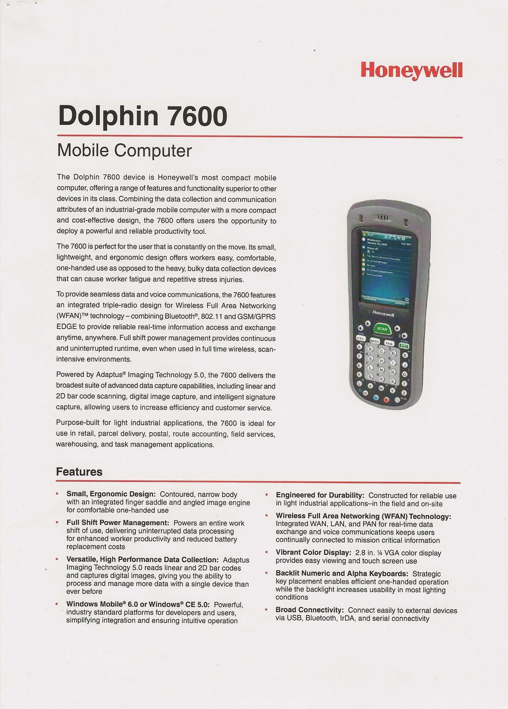 HONEYWELL DOLPHIN 7600