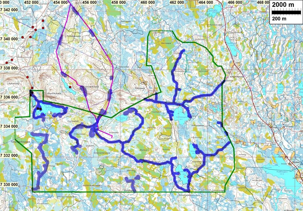 32 Liite. Tarkastetut alueet Koko tutkimusalue, eli rajattu selvitysalue ja voimajohtolinjat, tutkittiin ja arvioitiin eri menetelmin.