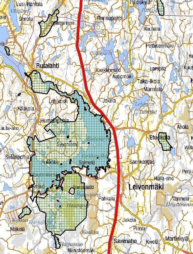 21 1. 1. 3. 2 2 Kuva 14 Natura-alueet Joutsan pohjoisosassa. Numerot viittaavat raportin kohdenumerointiin. Alueet 1 ja2 ovat kaksiosaisia. 2.15 Maisema Alueen maisemasta on tehty erillinen maisemaselvitys maastokäyntien ja olemassa olevan tiedon perusteella.