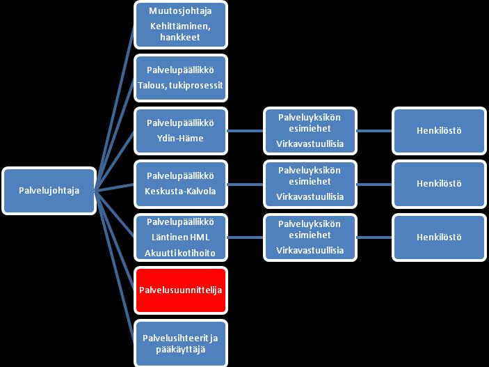 18 6. IKÄIHMISTEN HOITO JA HOIVA 6.1. Palvelujen organisointi Ikäihmisten hoidon ja hoivan palvelualueelle kuuluvat seuraavat palvelutuotteet: Säännöllinen kotihoito Valvottu kotisairaanhoito