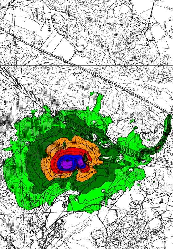 Kuva 2 7 0 Mittakaava 0 100 200 m Äänitaso db(a) < < <= < <= < <= < <= < <= <= NCC Roads Oy Ohkolan ottoalue,