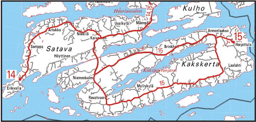 6 Satavan ja Kakskerran linjasto kesäaikataulun 2008 mukaan Tarkastelualueen linjat Vuoroväli arkisin talviaikaan Hirvensalo Km Tarkastelualue Vuoroväli 50 Oriniemi (vastapäivään) Moikoinen -