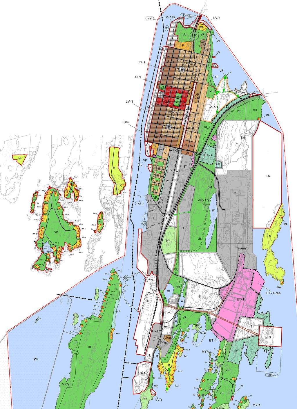 Ranta-asemakaava (Rantakaava) Stranddetaljplanering (Strandplan) Yleiskaava-alueella on kaksi voimassa olevat rantakaavaa, Rönnskär ja